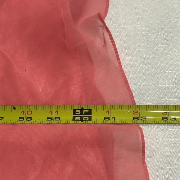 (T4)Serena London chiffon dress in coral with beaded lace and sequin embroide 14 - Picture 10 of 14